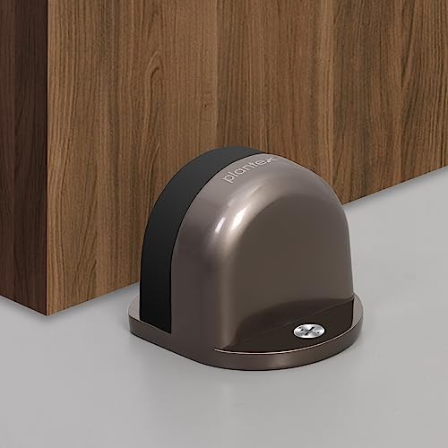 Image of Plantex Premium Floor Mounted Door Buffer /Sound Dampening Rubber Buffer for Bed Room /Living Room /Kitchen /Bathroom Door /Stops for Door - Pack of 1 (Satin Black)