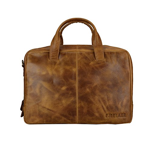 Finelaer Leather Laptop Messenger Bag For Women 15 inch