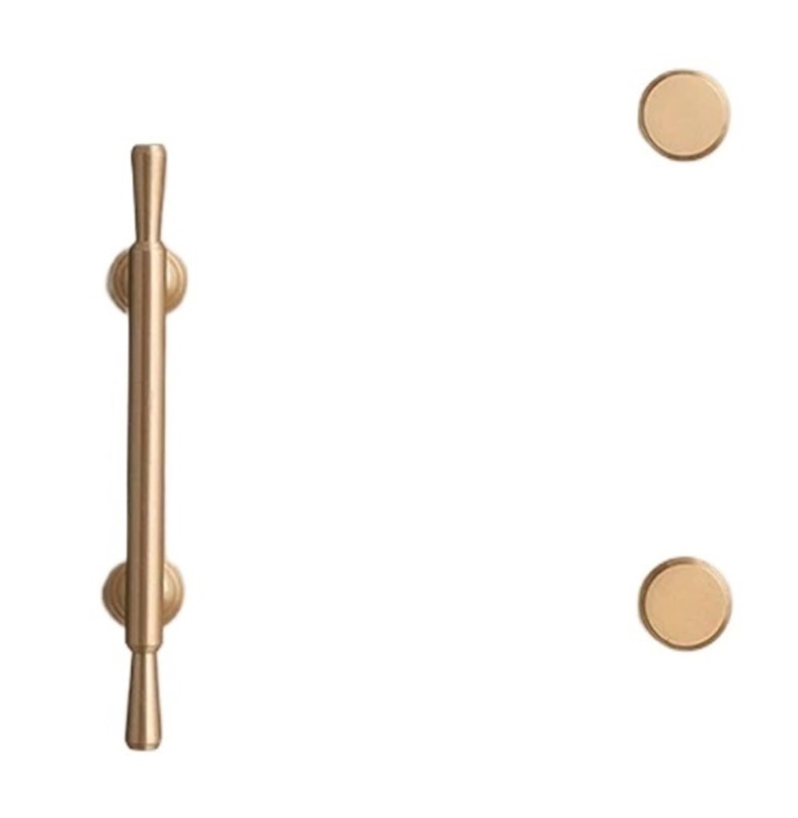 Qvorlth Vintage Cabinet Pulls 2pcs Brass Furniture Handles Modern Simple Matt Cupboard Wardrobe Door Shoe Box Drawer Cabinet Knobs Pulls(Knob-30mm)