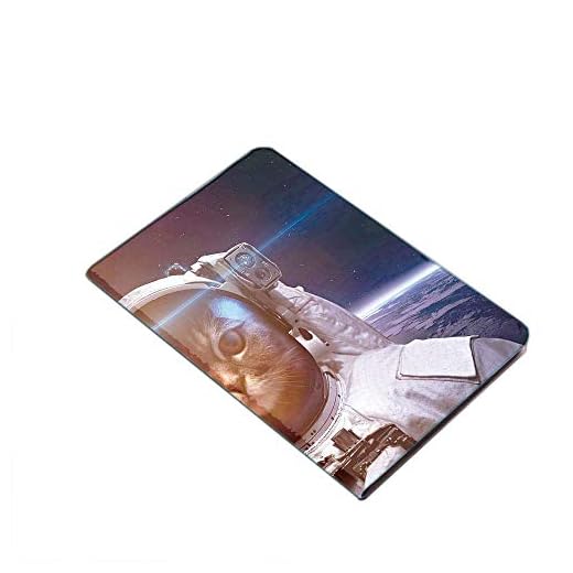 iPad Air 10,5 tum (3:e gen) 2019/iPad Pro 10,5 tum 2017 smart fodral – modig astronaut kattunge i rymden kostym över världen med månförmörkelse bakgrund ultratunt lätt stående fodral med PU-läder Sta