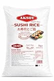 Aksoy Premium Sushi Rice 5KG | Authentic Japanese-Style Short Grain Rice | Perfect Texture for Sushi & Asian Dishes | Non-GMO, Soft & Sticky | Ideal for Rolls, Nigiri, Onigiri (Pack may vary)