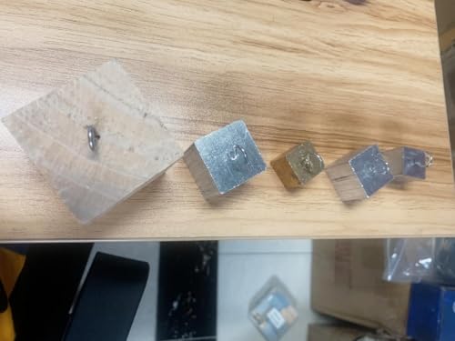 Image of Aramox 5pc Density Cubes Set, Iron Copper Aluminum Wood, Science Education Lab Tools for Density and Specific Heat Exploration