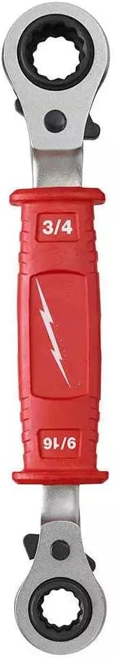 48-22-9212 For Milwaukee Lineman's 4 in 1 Insulated Ratcheting Box Wrench