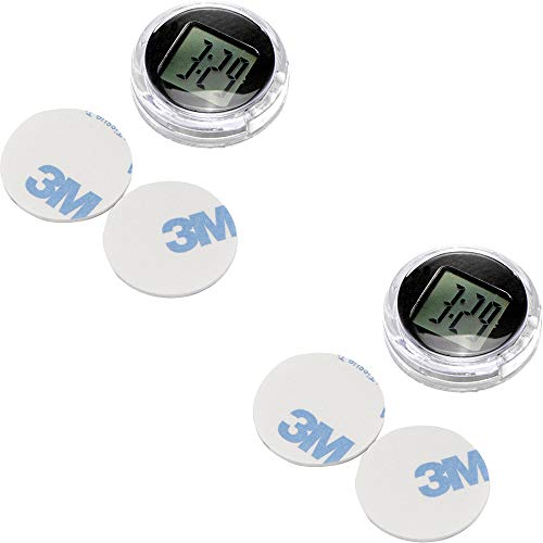 OurLeeme Mini Imperméable Stick-on Moto Horloge Montre Moto Voiture Horloge Numérique Jusqu'à 1 an Dia. 1,1" (2PCS) Cover