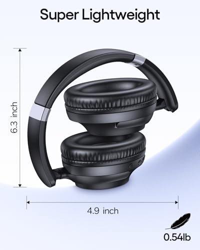 undefined TAGRY Hybrid Active Noise Cancelling Headphones 100H Playtime Wireless Bluetooth Over Ear Headphone with Fast Charging Hi-Res Audio Comfort Earcups Headsets for Home Travel Office Phone PC Black の商品画像 7