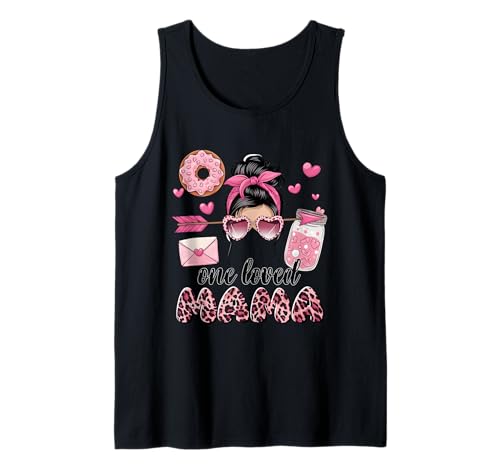 One Loved Mama Shirt - Gafas de leopardo rosa con diseño de corazón Camiseta sin Mangas