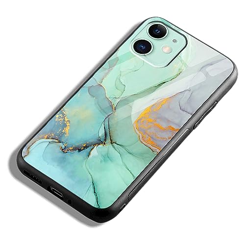 Image of COLORflow Back Cover Compatible with iPhone 11 | Green Marble | Shockproof TPU Bumper Cover with Camera Protection Back Cover Compatible with iPhone 11