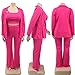 Women's Plus Size 3 Piece Outfit Casual Solid Open Front Blazer and Pencil Pant Suits Set Pink 3X