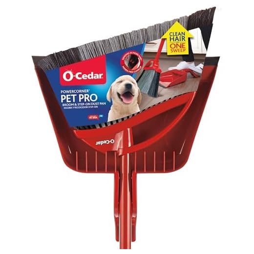O-Cedar Pet Pro Broom with Step-On Dustpan | Remove 99% with One Sweep | DustPan Removes 3 Times More Pet Hair | Quiet Cleaning Tool for Cat and Dog Owners