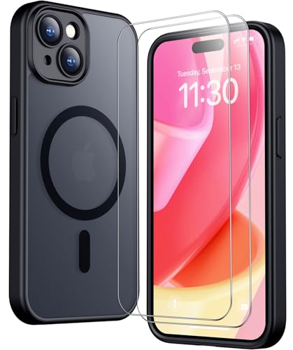Spidercase Magnetic iPhone 15 Case with Tempered Glass