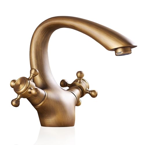 Robinet lavabo tout en cuivre qui évite les éclaboussures d'eau chaude et froide