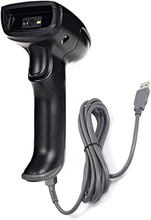 1D 2D Wired Bar Code Scanners Readers for Computers, UNIDEEPLY USB Cable Barcode Handheld, Scanning Label QR PDF417 UPC EAN Data Matrix Reader Gun Retails Precise Scan for Screen Payment Store, Black
