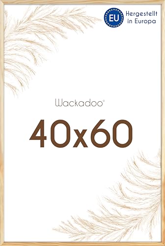 Wackadoo Cadre photo 40 x 60 cm, couleur naturelle, cadre photo avec verre en bois italien