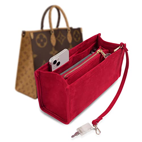 Opposhe Suede Velvet Purse Organizer Insert, Bag Organizer For Tote With Key Chain,  Purse Insert For Handbags, Compatible With Onthego Mm & Birkin 30 #TOP22