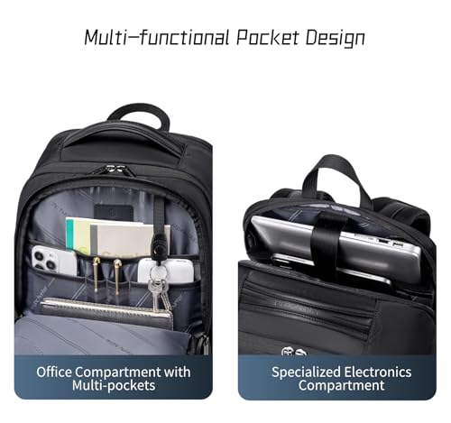 Image of Arctic Hunter Business Backpack for Men Women Nylon 25L Laptop Bag Water Repellent Multiple Pockets 15.6 inch Laptop Compartment Anti Theft for Office Travel College
