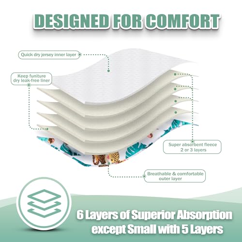 Image of wegreeco Washable Female Dog Diapers Highly Absorbent Reusable Diapers for Dog in Heat Period, 3 Pack (The King of Forest, X-Large)