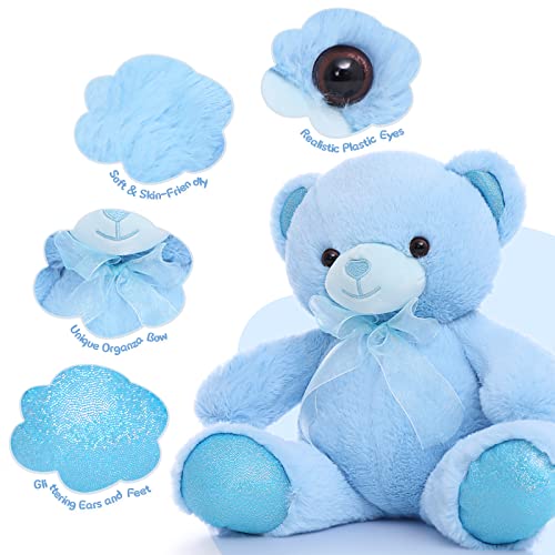 Morismos 14'' Teddy Bear Stuffed Animal Bulk 7 Packs, Bulk Teddy Bears Stuffed Bear, Small Teddy Bears For Baby Shower, Kids, Girls, Boys, 7 Colors #TOP1