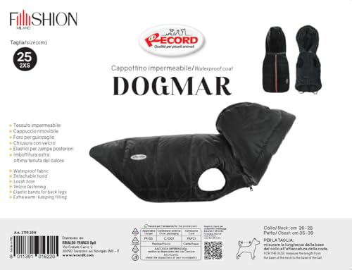 Record - Dogmar Coat for Dogs. Waterproof Dog Coat in Sober and Refined Style with Reflective Bands, Adjustable Closure and Leash Hole - Image 4