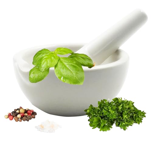 Bustlwor Mortero de Especias, Mortero Pequeño, Molinillo de Hierbas y Especias, Ideal para Moler Especies, Hierbas, Medicamentos u Otras Sustancias