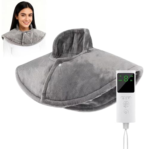 KBIBCK Cuscinetto riscaldante per collo e spalle,9 impostazioni di calore e 4 opzioni di timer,spegnimento automatico dopo 90 minuti,scaldacollo e spalle