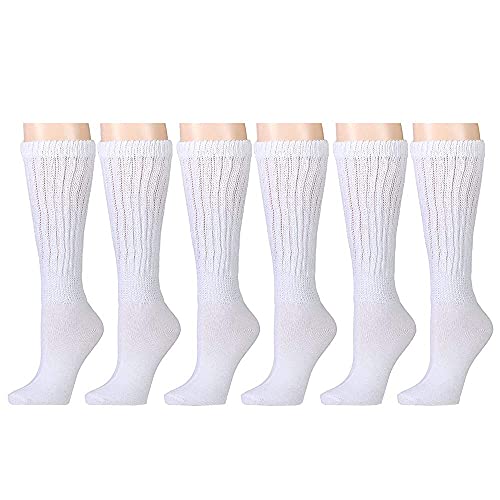6 Pairs Of Yacht & Smith Extra Thick Slouch Socks For Women, Extra Heavy Slouchy Ladies Cotton Crew Boot Socks #TOP5