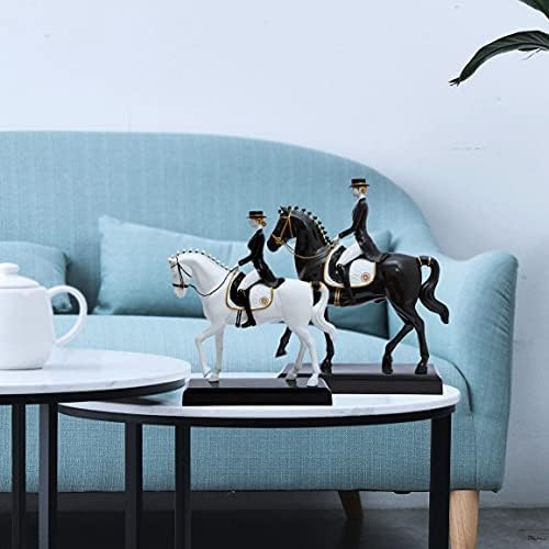 NENBOLEC Figurine Statue Horse Sculpture Home Decor Polyresin Equestrian Gifts 34cm