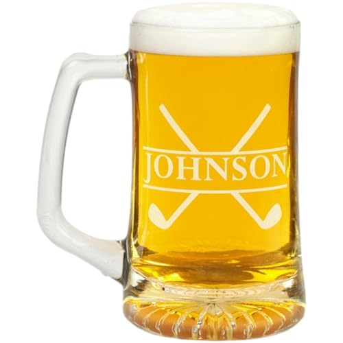Personalization Universe Crossed Clubs 25 oz. Personalized Beer Mug