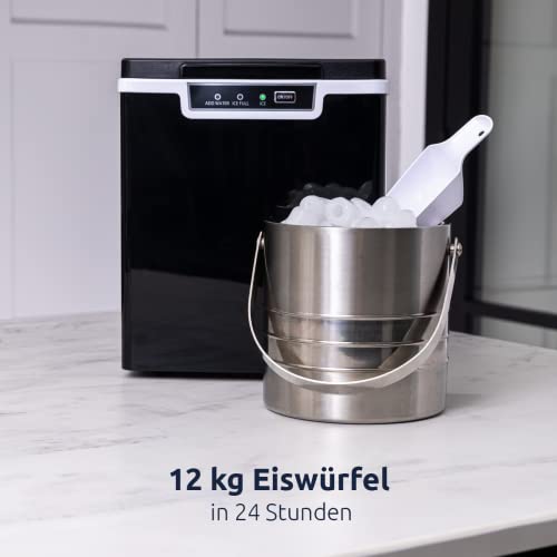 BluMill Eiswürfelmaschine, 12KG Eiswürfel in 24 Stunden, Schnelle Zubereitung in 7 bis 15 Minuten, Kugelförmige… – Bild 4