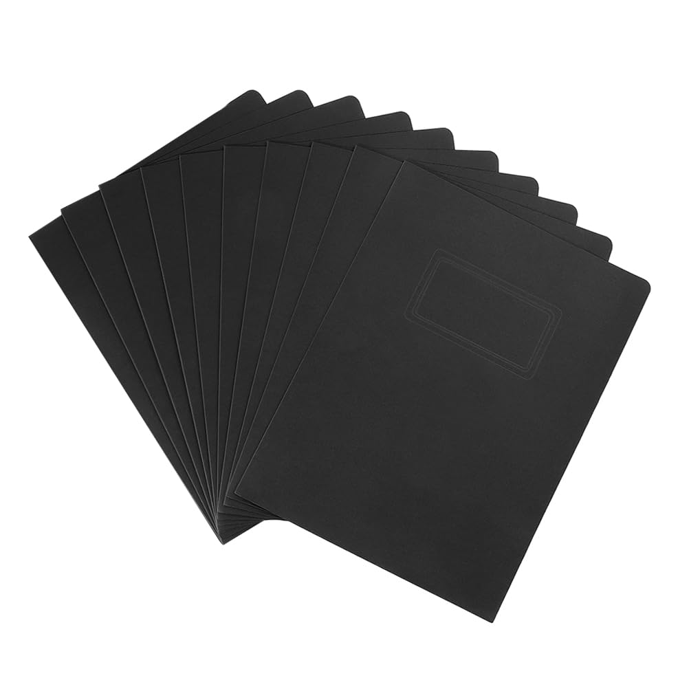 Cartella Documenti in Carta con Doppie Tasche 10 Pezzi Nera