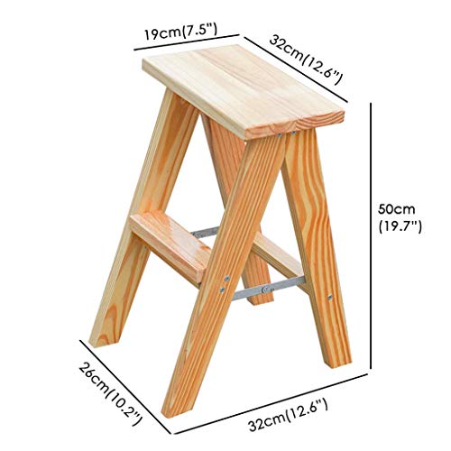 Taburete alto plegable de madera natural para mesa y cocina 3