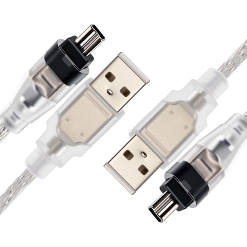 2 Pièces 1,5M Câble Adaptateur USB vers FireWire IEEE 1394, Câble iLink pour Sony DCR-TRV75E DV, USB mâle vers FireWire IEEE 1394 4 Broches pour Données...