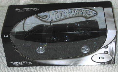 Hot Wheels Ferrari F50 - Coche de fundición a presión coleccionable a escala 118, color negro