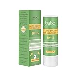 Babo Botanicals Nutri-Soothe Natural Lip Treatment Balm SPF 15 Sunscreen, 0.15 Ounce; Smoothes and Softens; Moisturizes and Protects with Organic Ingredients; Coconut Apple Flavor
