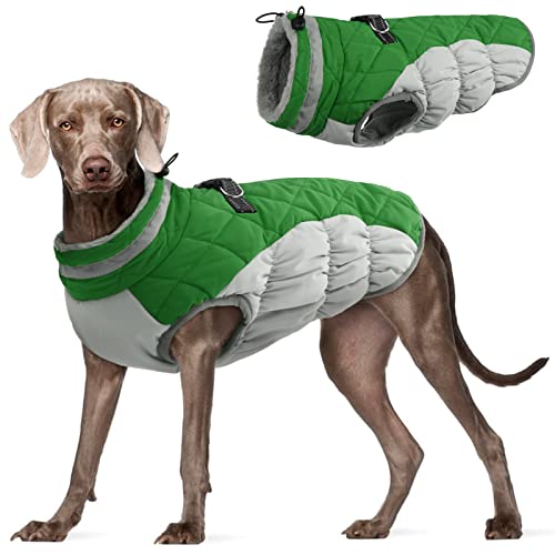 Image of FUAMEY Dog Jacket for Large Dogs Warm Dog Jackets with Harness Built in