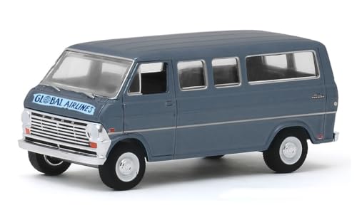 Modelo Diecast Van Club Wagon Azul 1969 1:64 miniatura 1