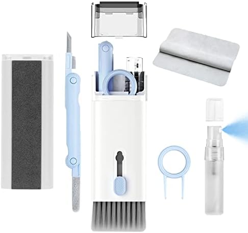 7 in 1 Electronic Cleaner kit - Keyboard Cleaner, Keyboard Cleaning Kit, Laptop Cleaner with Brush, Electronic Cleaner for Airpods pro/Laptop/Phone/Computer/Screen (Give Away a Flannel Cloth) Blue