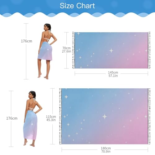 Childish Star Gradient Swimsuit Cover Up Beach Casual Cover Ups For Swimwear Bikini Bottom 45x70in4