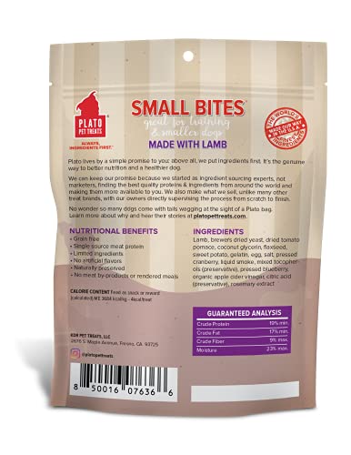 Plato Small Bites Natural Training Dog Treats - Real Meat - Grain Free - Made In The Usa - Lamb Flavor, 6 Ounces #TOP1