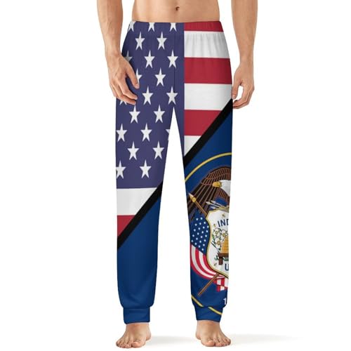 U.S.A. Utah Flag Breathable Mens Pajama Pants Lounge Sleep PJ Bottoms Sleepwear Jogger