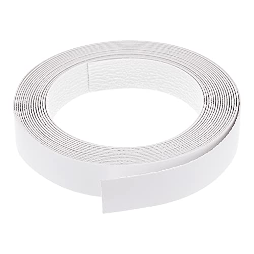 Banda de borde de PVC blanco prepegada uxcell de 1-1/8" para cantos de muebles y melamina