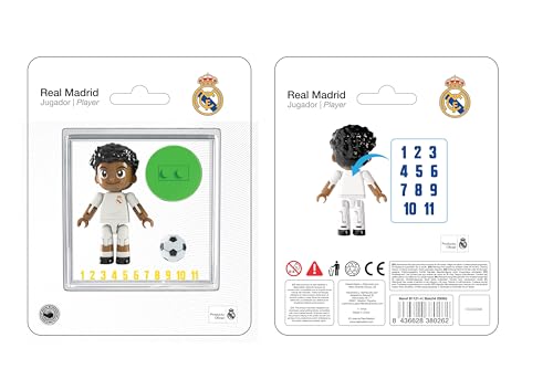 Neko Brands Licenza Ufficiale Real Madrid CF Figurina con 13 Punti di articolazione, Giocatore di 4 cm con Capelli Ricci castani. Include Adesivi. Regalo per Bambini e Bambine dai 7 Anni in su.