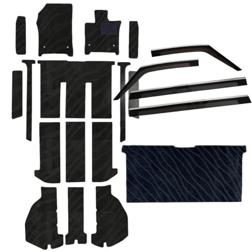 D.Iプランニング 【新型 アルファード ヴェルファイア 40系】フロアマット & ステップマット & セカンドラグマット & ドアバイザー セット 織柄黒 社外品