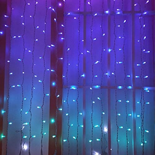 Curtain Lights Hanging Fairy Lights for Girls Bedroom Wall Tapestry Unicorn Mermaid Trippy Room Decor 160 Led Cascading Aesthetic Pink Blue Purple Lights for Party Wedding Christmas Decorations