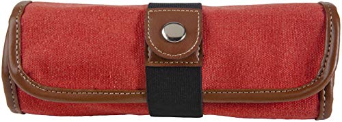Global Art Materials Canvas Pencil Roll-Up Rose, Rose W/Brown Trim -Holds 36 Pencils - Image 2