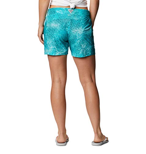 Columbia Short feminino PFG Tidal II, resistente a manchas, proteção solar, golfinho Realtree Mako,
