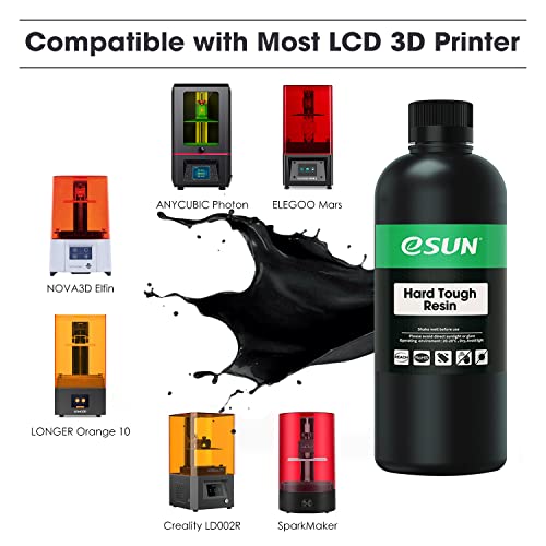 Image of eSUN 405nm LCD 3D Printer Rapid Resin UV Curing ABS-Like High Impact Tough Photopolymer Resin, 1000g Black