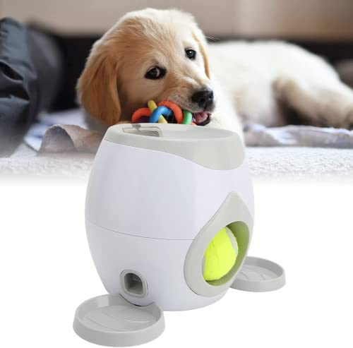 Loboy Dog Automatic Ball Launcher Interactive Toy Dog Fetch Toy With 2 Tennis Ball Throwing Game Food Reward Machine For Dogs With Feeding Flat Tray For Dog Puppy #TOP1