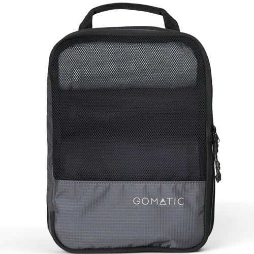 Gomatic Cubes de Rangement Compressibles – Organiseurs Valise Pour Bagages Cabine, Sacs de Voyage et Valises – Taille Moyenne, Compression 50% – Nylon léger et résistant Gris