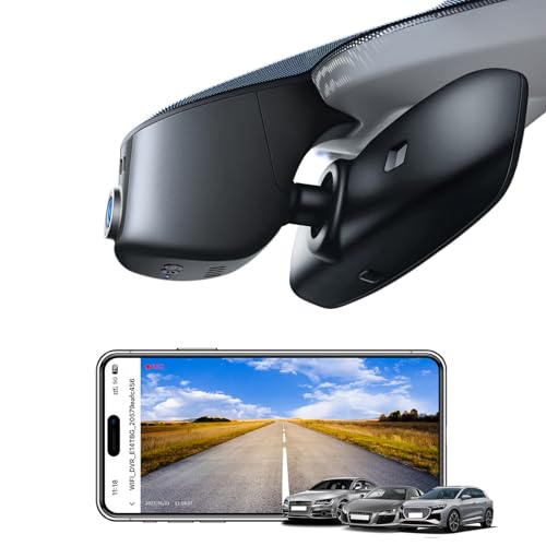 Mangoal 4K Dash Cam fit for Audi 2019 2020 2021 2022 2023 2024 A4 A6 Allroad A3 A5 Q5 S4 S6 Q7 A8 S8 TT A7 S5 Q3 S3 S7 RS3 RS5 RS6 e-tron (Model A), OEM Look, UHD 2160P Video, WiFi & App, 64GB Card