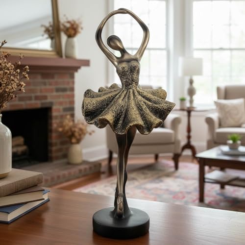 Figura de bailarina elegante de resina para decoración miniatura 2